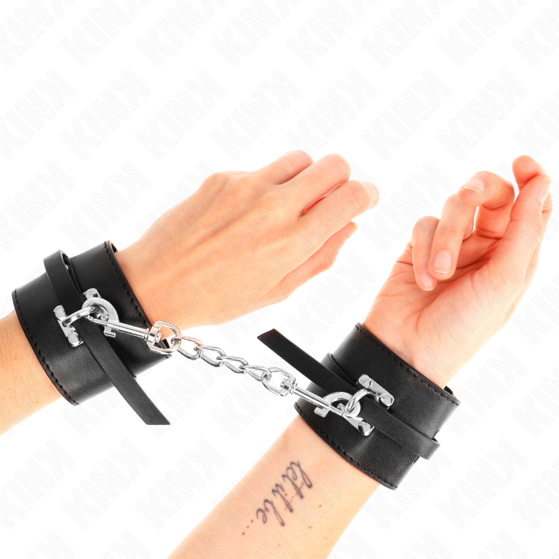 KINK - RESTRIÇÕES DE PULSO COM TRAVA DELUXE PRETAS AJUSTÁVEIS 14,5-21 CM X 6 CM