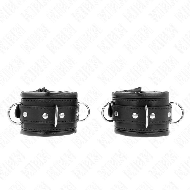 KINK - RESTRIÇÕES DE PULSO PESADAS COM FORRO DE PELE PRETA AJUSTÁVEL 20-30 CM X 6 CM