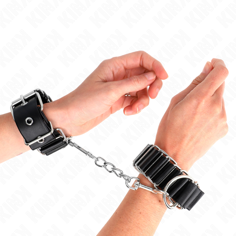KINK - RESTRIÇÕES DE PULSO FINAS COM ARTICULAÇÃO PRETA AJUSTÁVEL 16-22 CM X 3,5 CM