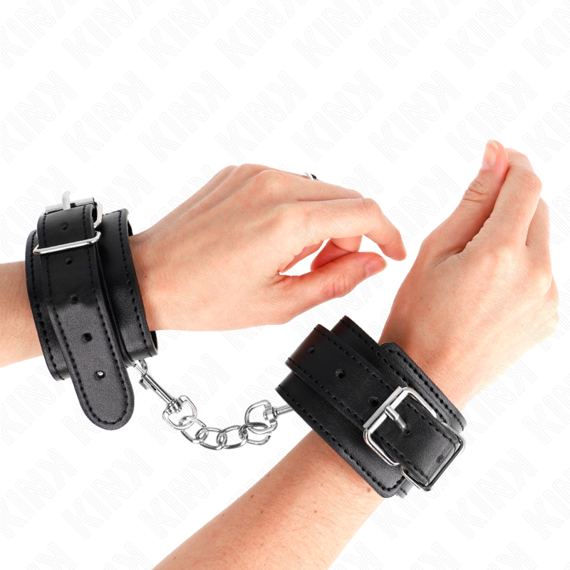KINK - RESTRIÇÕES DE PULSO FINAS PRETAS AJUSTÁVEIS 21-33 CM