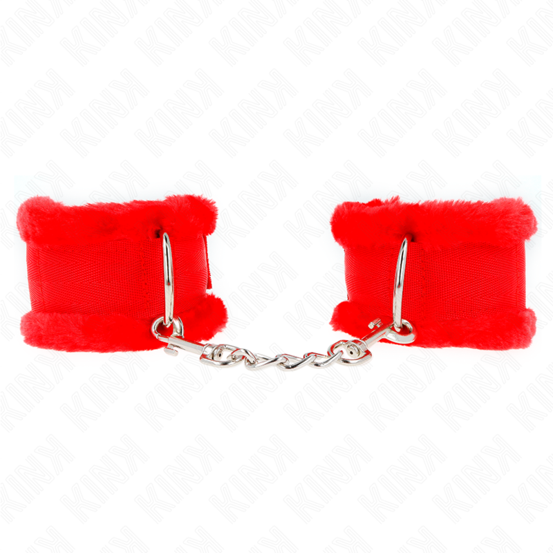 KINK - PUNHOS COM FORRO DE PELÚCIA VERMELHO AJUSTÁVEL 17-31 CM X 7 CM