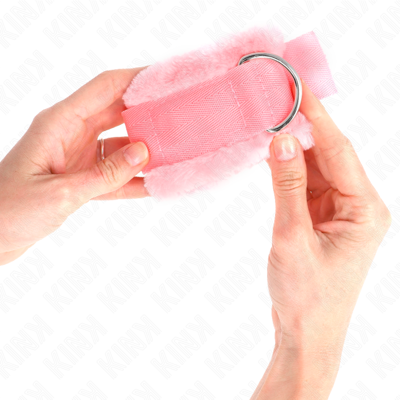KINK - PUNHOS COM FORRO DE PELÚCIA ROSA AJUSTÁVEL 17-31 CM X 7 CM