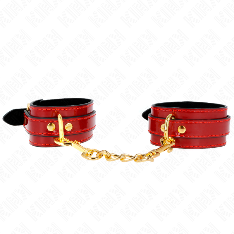 KINK - PULSEIRAS JOANNA ANGEL VERMELHAS AJUSTÁVEIS COM CORRENTE DOURADA 16,5-26 CM X 4 CM