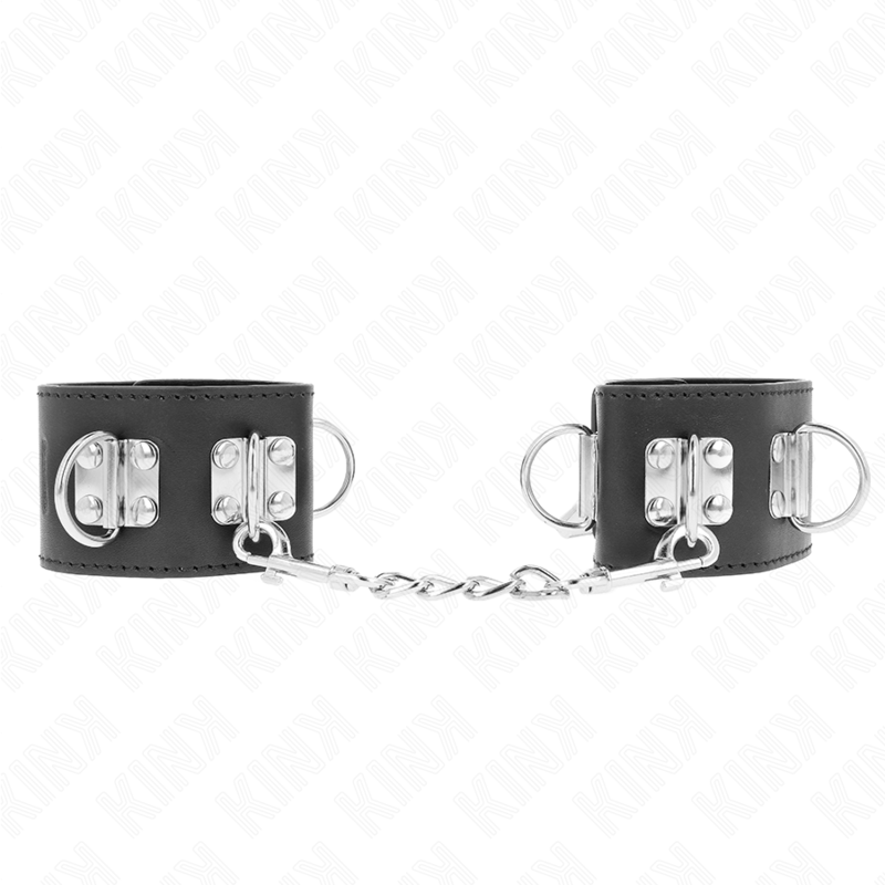 KINK - RESTRIÇÕES DE PUNHO MULTIPOSIÇÕES COM FECHO DE CADEADO PRETO AJUSTÁVEL 16-23 CM X 5,5 CM