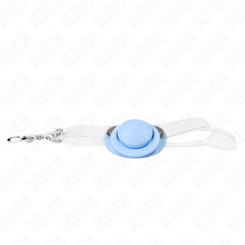 KINK - MORDAÇA EM FORMATO DE CHUPETA AZUL CLARO 5,5 x 4 CM AJUSTÁVEL 43-60 CM