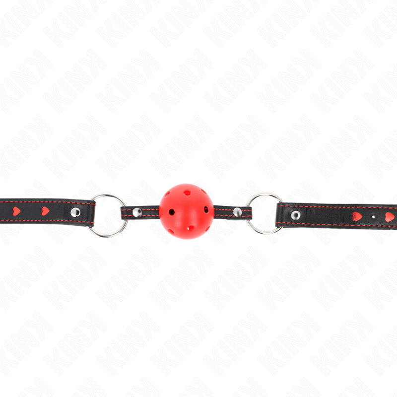 KINK - MORDAÇA DE BOLA VERMELHA RÍGIDA E OCA MODELO 2 65 x 2,5 CM