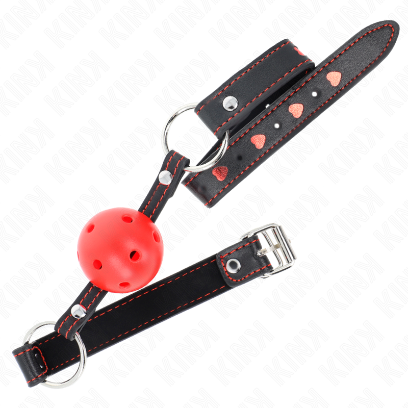 KINK - MORDAÇA DE BOLA VERMELHA RÍGIDA E OCA MODELO 2 65 x 2,5 CM