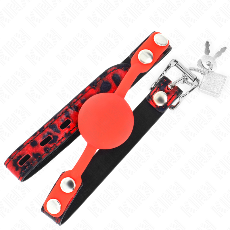 KINK - MODELO 2 BOLA DE SILICONE 4 CM MORDAÇA COM TRAVA 60 x 2 CM