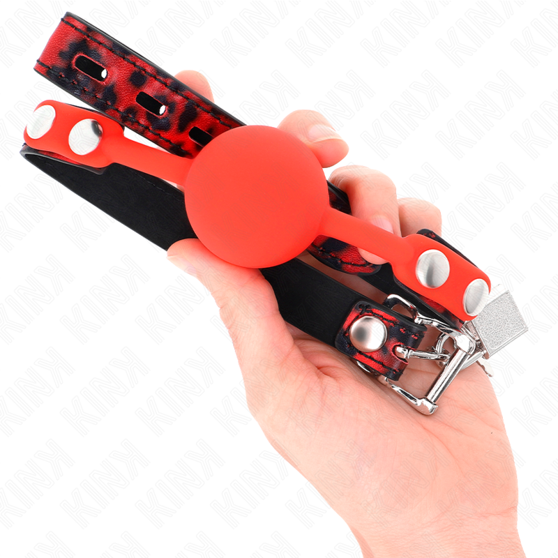 KINK - MODELO 2 BOLA DE SILICONE 4 CM MORDAÇA COM TRAVA 60 x 2 CM