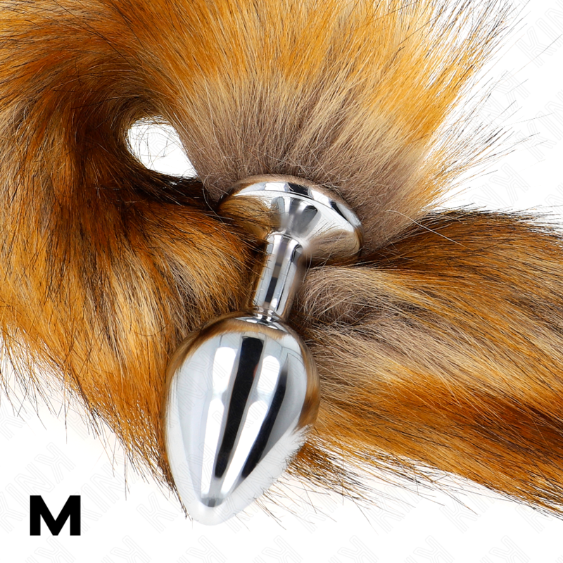 KINK - PLUG ANAL TAMANHO M 8 X 3,5 CM COM RABO SINTÉTICO 40 CM MARROM