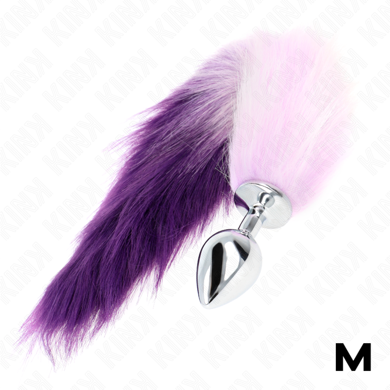KINK - PLUG ANAL TAMANHO M 8 X 3,5 CM COM RABO SINTÉTICO 40 CM ROXO