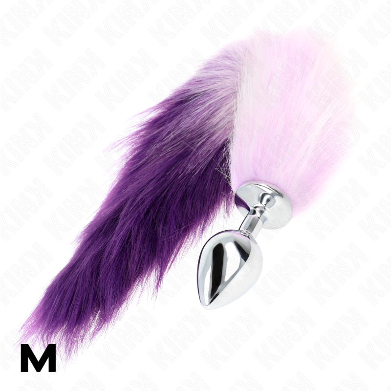KINK - PLUG ANAL TAMANHO M 8 X 3,5 CM COM RABO SINTÉTICO 40 CM ROXO