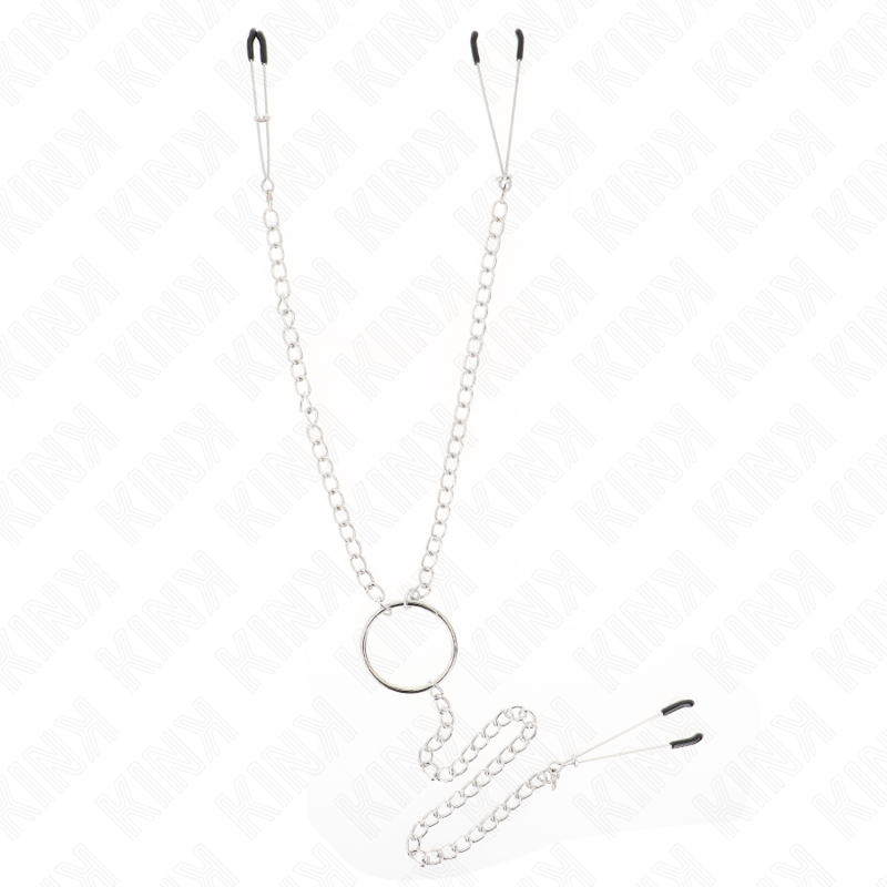 KINK - TRIPLE NIPPLE AND CLITORIS CLAMPS WITH CHAIN ​​MODEL 1