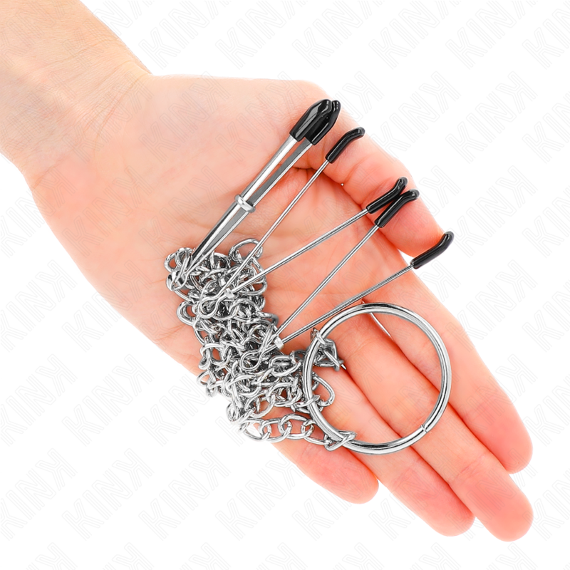 KINK - TRIPLE NIPPLE AND CLITORIS CLAMPS WITH CHAIN ​​MODEL 1
