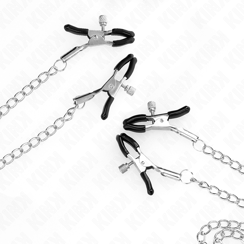KINK - 4 GRAMPOS DE MAMILOS E CLITÓRIS AJUSTÁVEIS PRATA