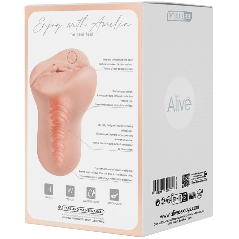 ALIVE - AMELIA MASTURBADOR MASCULINO VAGINAL SUPER REALISTA CARNE