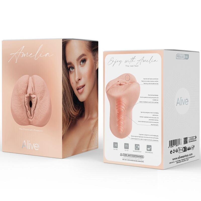 ALIVE - AMELIA MASTURBADOR MASCULINO VAGINAL SUPER REALISTA CARNE
