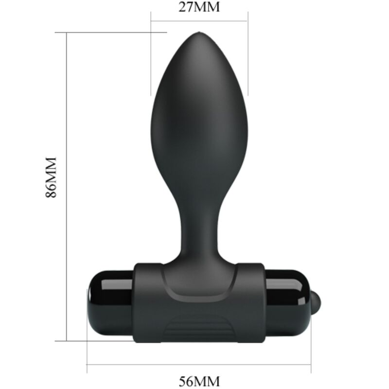 PRETTY LOVE - VIBRA BUTT 10 VIBRATIONS ANAL PLUG BLACK