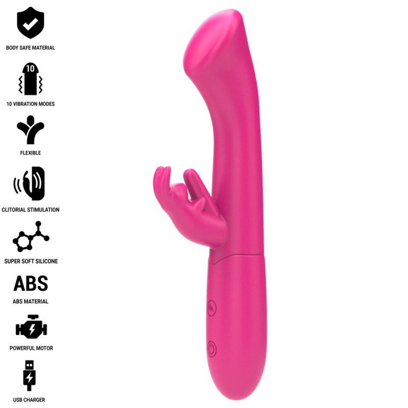INTENSO - VIBRADOR JULIETA RABBIT 18,6 CM 10 VIBRAÇÕES ROSA