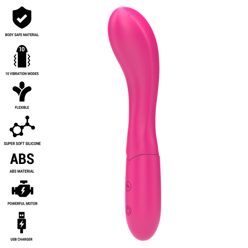 INTENSO - VIBRADOR LISETTE 19 CM FLEXÍVEL 10 VIBRAÇÕES ROSA