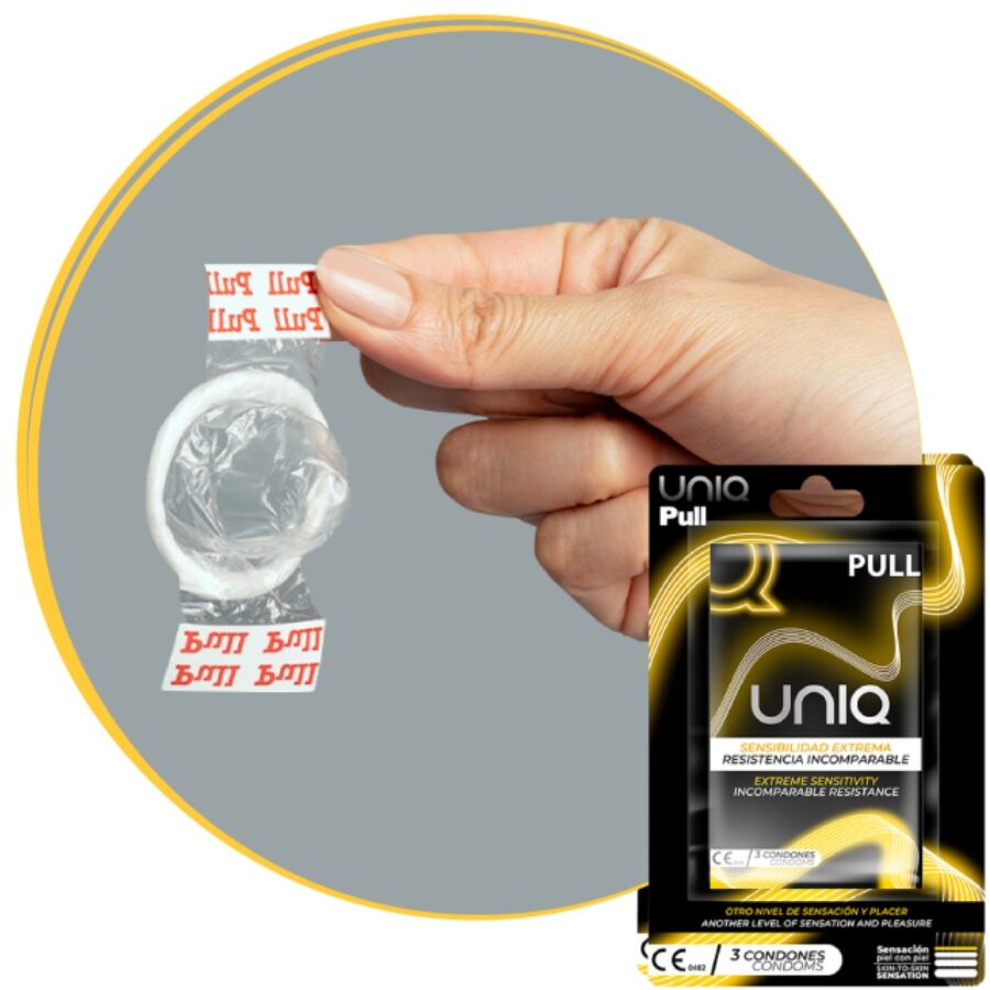 UNIQ - Preservativos sin látex con tiras 3 unidades
