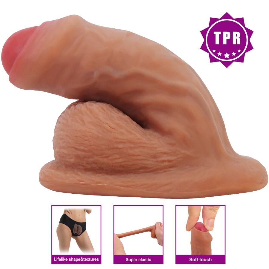 PRETTY LOVE - WARNELL DILDO ULTRA REALÍSTICO Y ELÁSTICO 9.5 CM MULATO