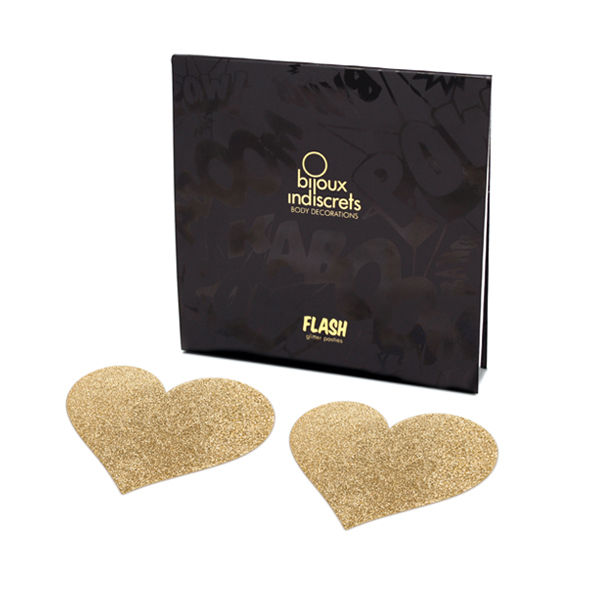 BIJOUX - INDISCRETS FLASH CORAÇÃO DOURADO TAMPAS PARA MAMILOS