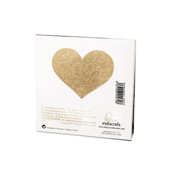 BIJOUX - INDISCRETS FLASH CORAÇÃO DOURADO TAMPAS PARA MAMILOS