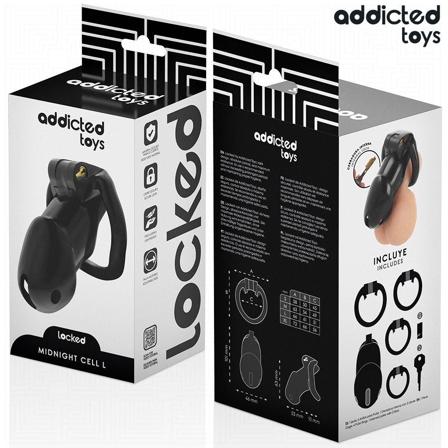 ADDICTED TOYS LOCKED - MINDNIGHT CELL JAULA PARA PENE TALLA L