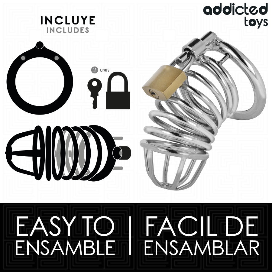 ADDICTED TOYS LOCKED - IRON CELL JAULA PARA PENE DE METAL TALLA M