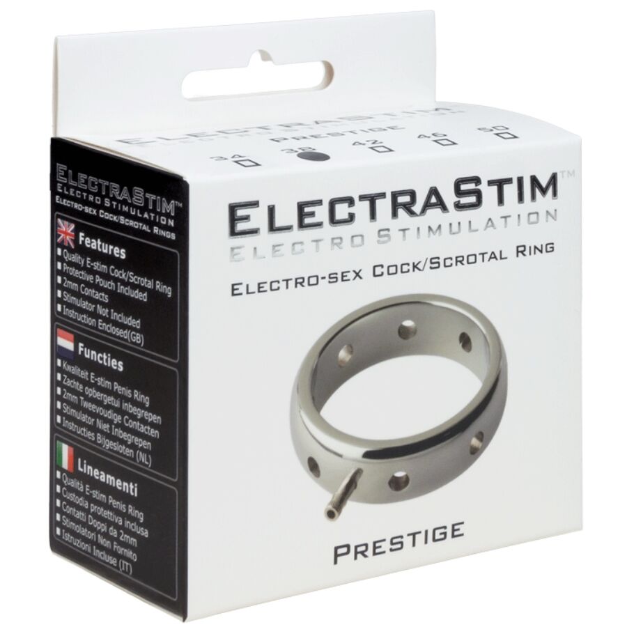 ELECTRASTIM - PRESTIGE ANILLO ELECTROMAGNÉTICO DE METAL PARA EL PENE 46 MM