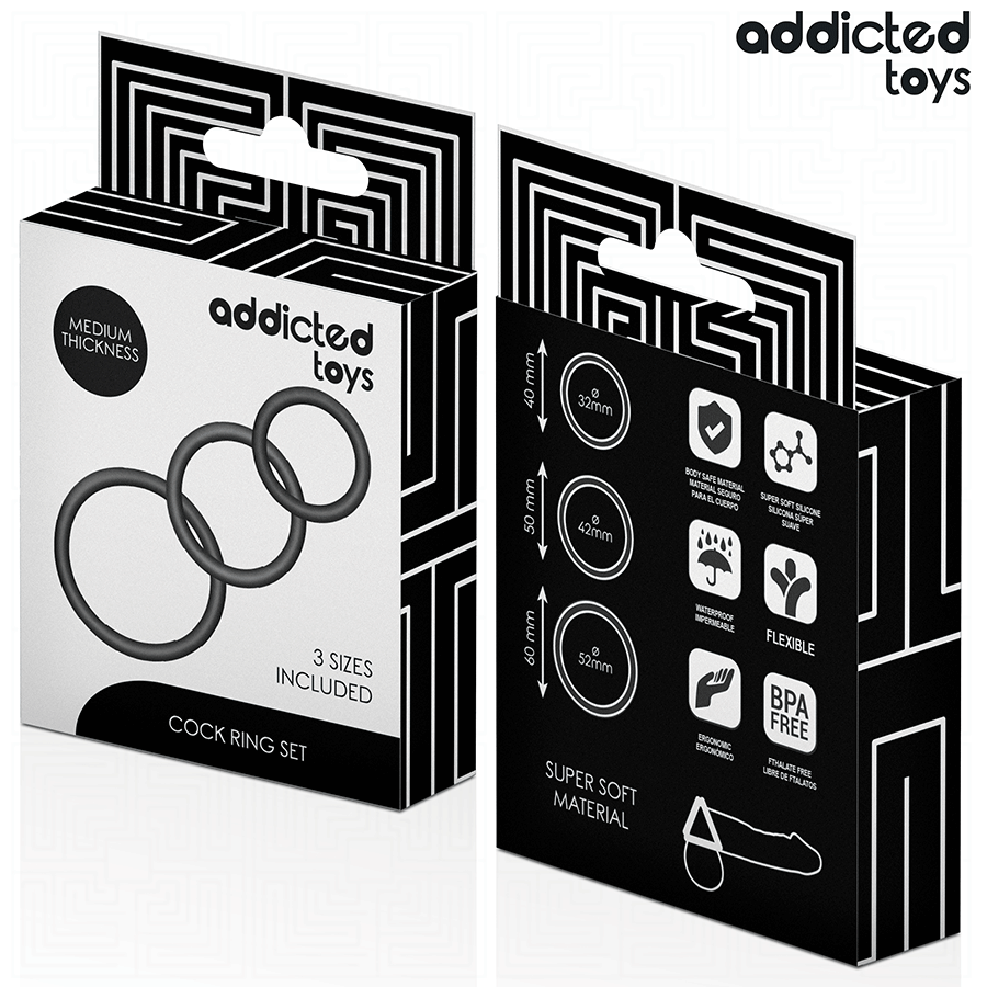 ADDICTED TOYS - SET DE ANILLOS SILICONA MODELO 2
