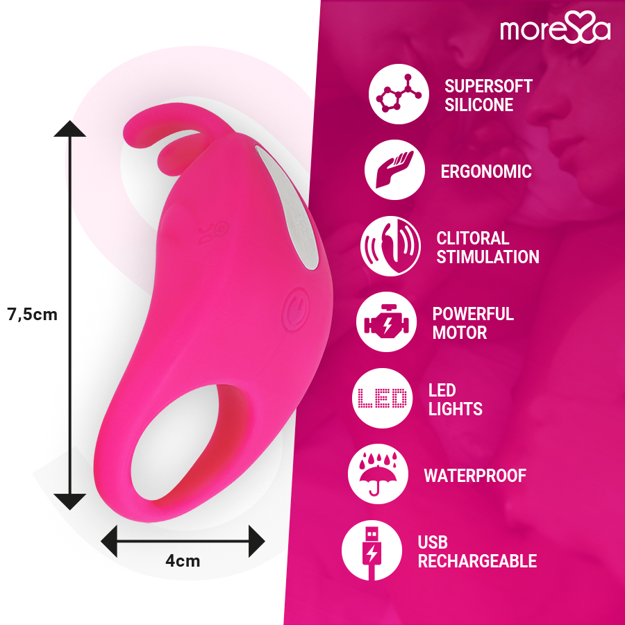 MORESSA - BRAD PREMIUM SILICONE RECARGABLE ROSA