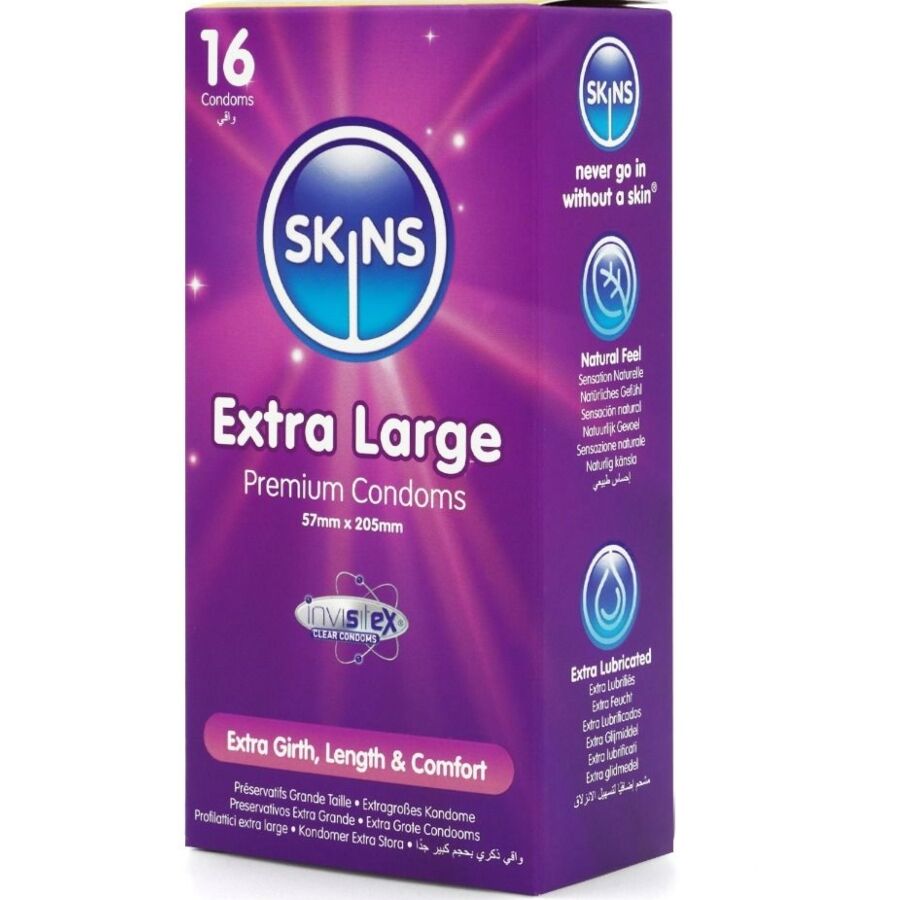 SKINS - TAMAÑO XL PRESERVATIVOS PREMIUM PACK 16
