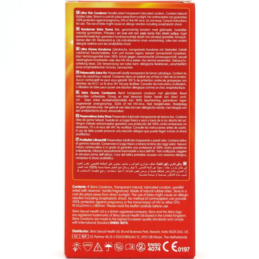 SKINS - ULTRAFINOS PRESERVATIVOS PREMIUM PACK 8