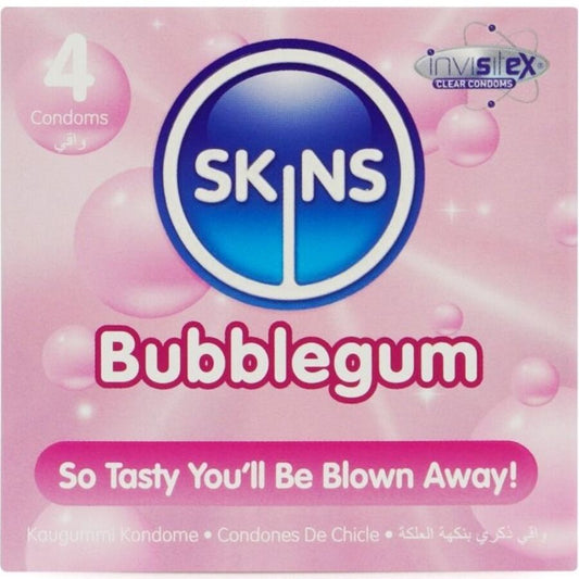 SKINS - PRESERVATIVOS PREMIUM SABOR CHICLE PACK 4