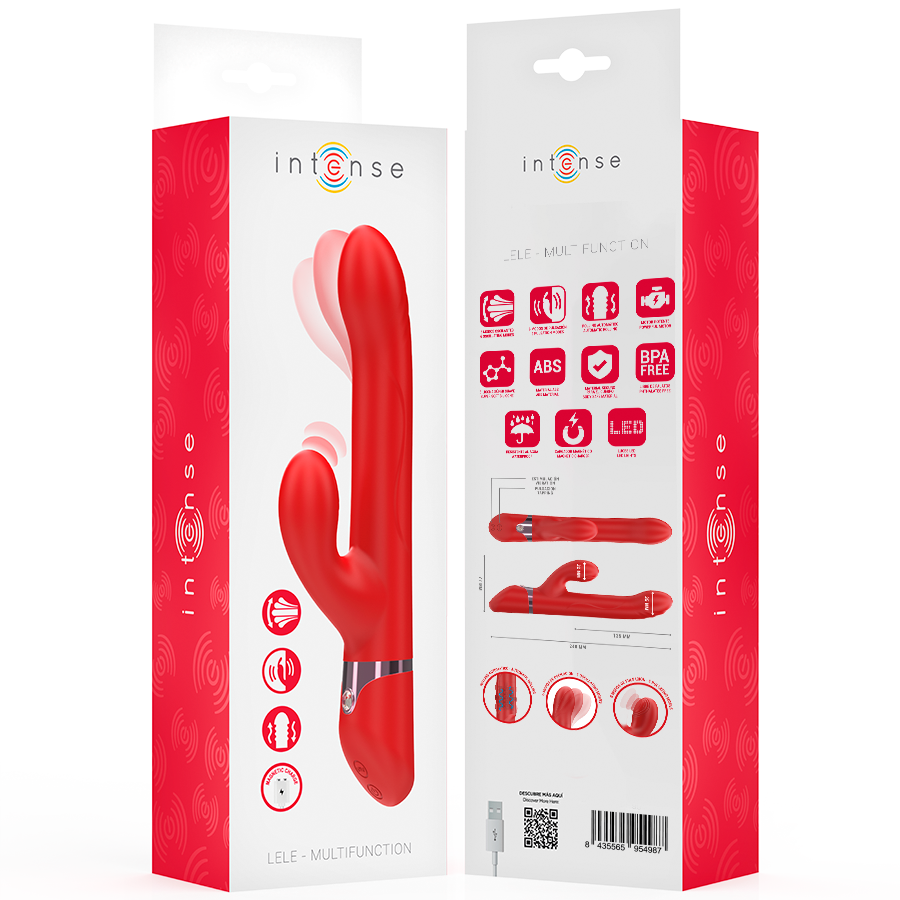 INTENSE - LELE VIBRADOR MULTIFUNCIÓN ROTATORIO & OSCILACIÓN & ESTIMULACIÓN ROJO
