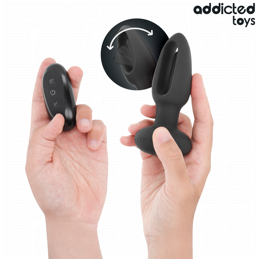 ADDICTED TOYS - PLUG ANAL CON LENGUA VIBRADORA Y CONTROL REMOTO