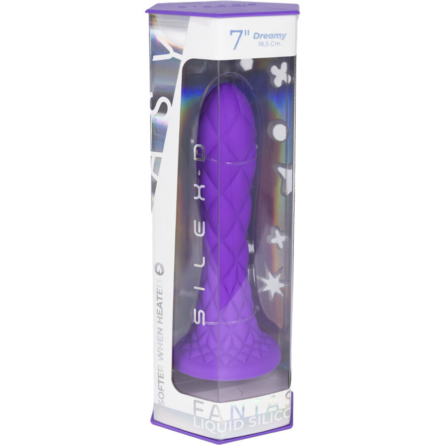 SILEXD - DREAMY DILDO FANTASY SILICONA LIQUIDA TERMOREACTIVO VIOLETA 18.5 CM