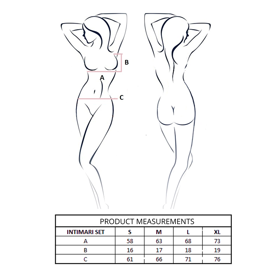 PASSION - INTIMARI SET SUJETADOR + BRAGAS NEGRO L/XL