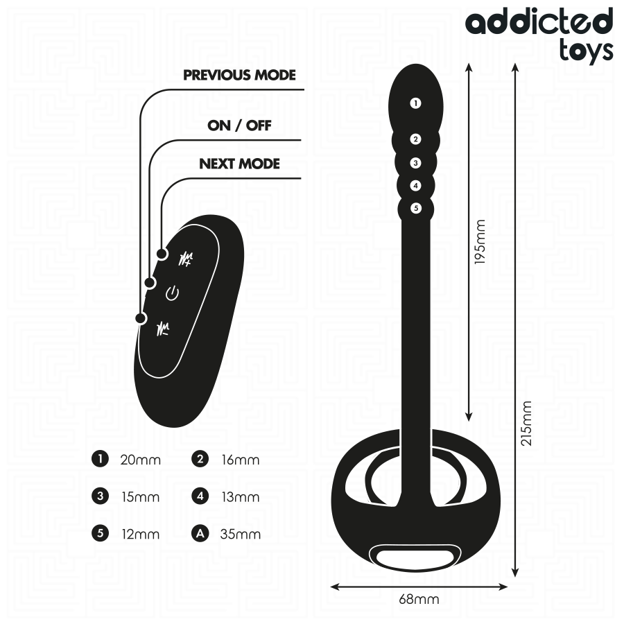 ADDICTED TOYS - ANILLO PENE VIBRADOR PUNTO·P CONTROL REMOTO