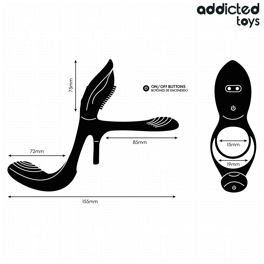 ADDICTED TOYS - ANILLO DOBLE PARA EL PENE CON ESTIMULADOR DE CLÍTORIS