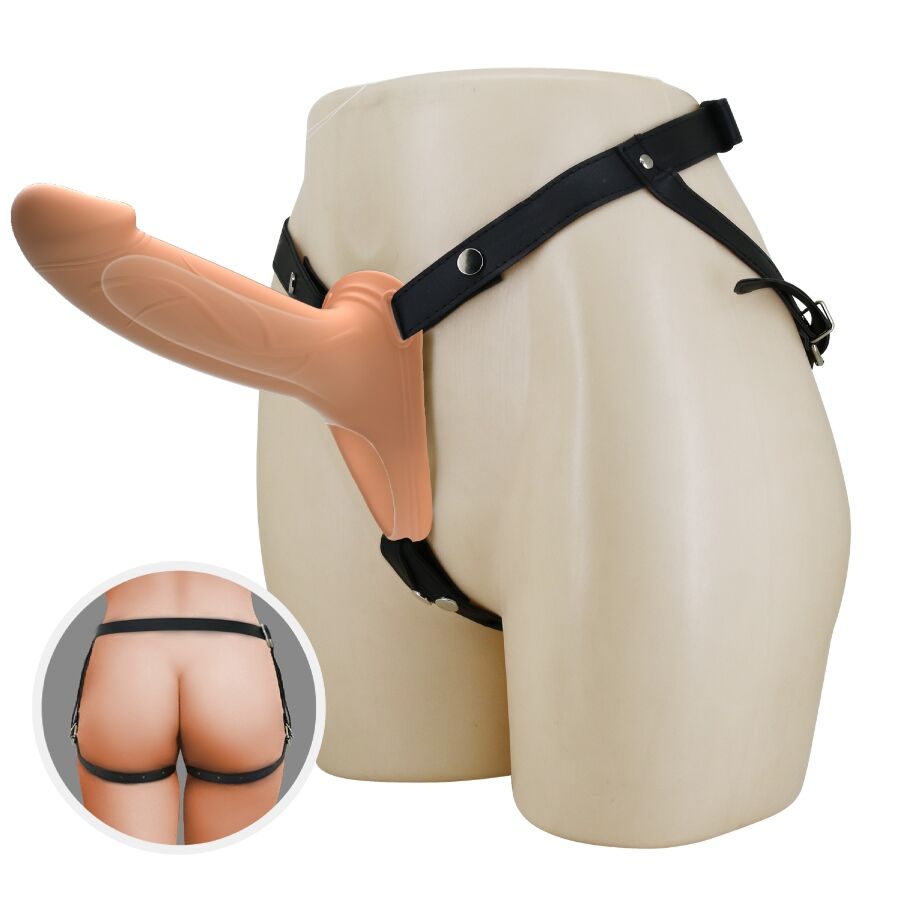 PRETTY LOVE - LANDON HARNESS BRIEFS ARNÉS UNIVERSAL CON DILDO HUECO DE SILICONA 16,8 CM NATURAL