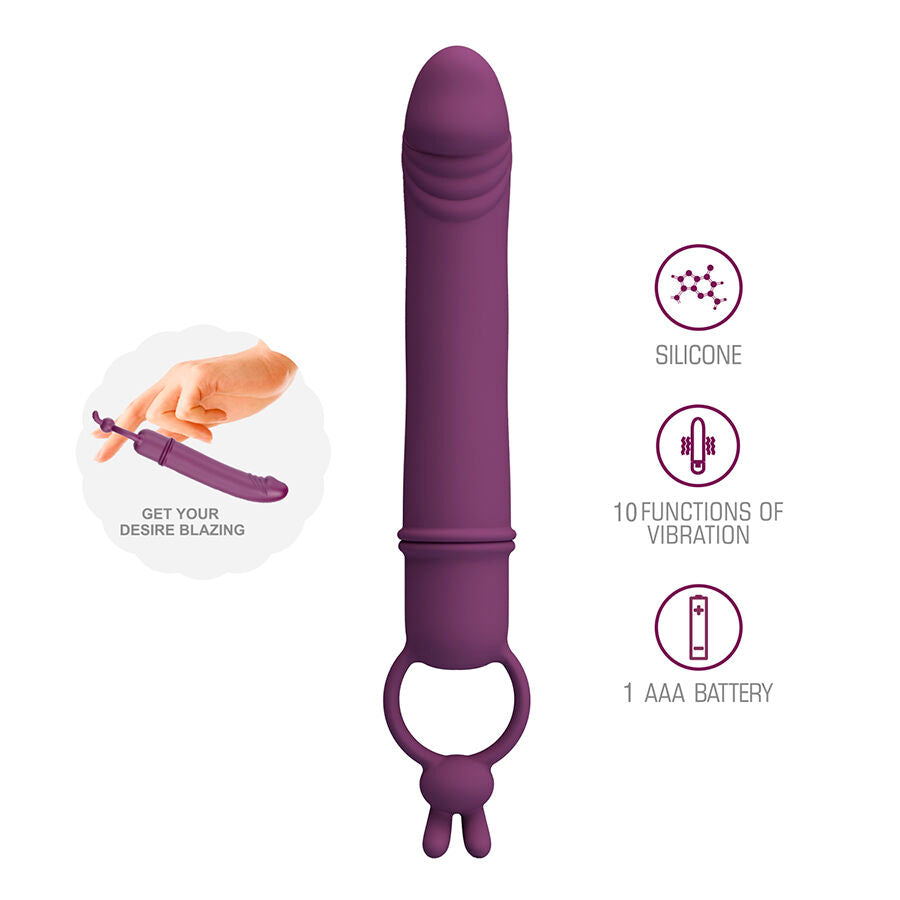 PRETTY LOVE - CORA VIBRADOR FORMA PENE CON ANILLO DE SUJECIÓN