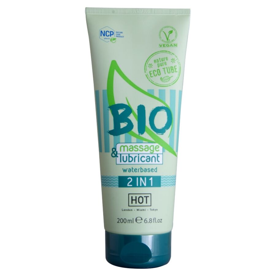 HOT - BIO MASSAGE & LUBRICANTE BASE AGUA 2 EN 1 200 ML