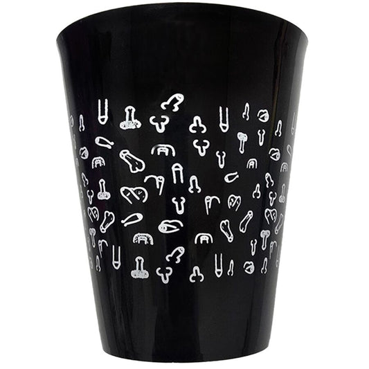 DIABLO PICANTE - VASO NEGRO 500 ML CON PENES BLANCOS
