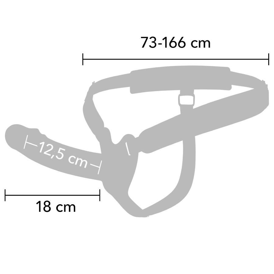 HIDDEN DESIRE - INFERNO STRAP-ON FUNDA PARA PENE CON VIBRACIÓN 18 CM