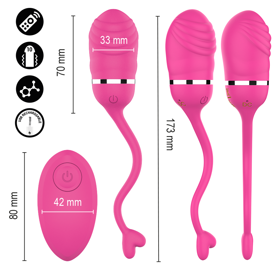 INTENSE - SOOKIE HUEVO VIBRADOR CON CONTROL REMOTO ROSA