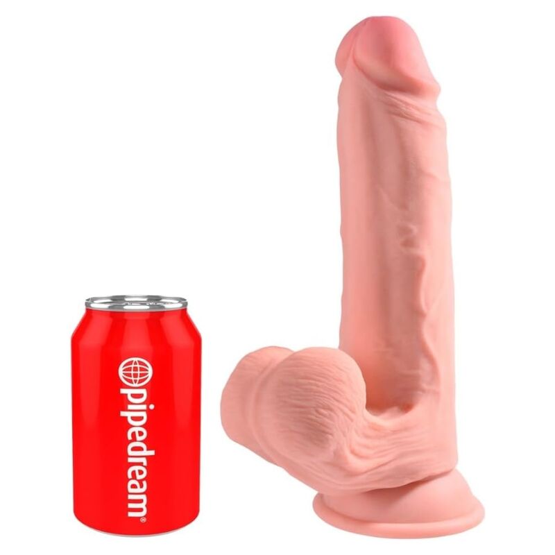 KING COCK PLUS - DILDO REALISTA TRIPLE DENSIDAD CON TESTÍCULOS OSCILANTES 30 CM COLOR NATURAL