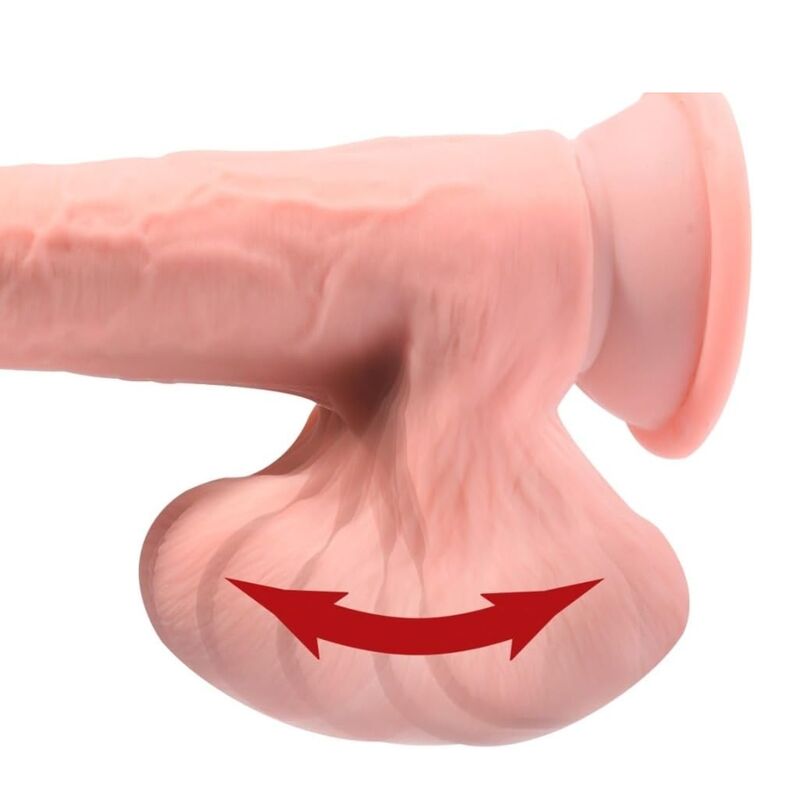KING COCK PLUS - DILDO REALISTA TRIPLE DENSIDAD CON TESTÍCULOS OSCILANTES 30 CM COLOR NATURAL
